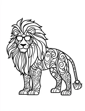 Tribal Mandala Lion Coloring Page by Mindset Flow
