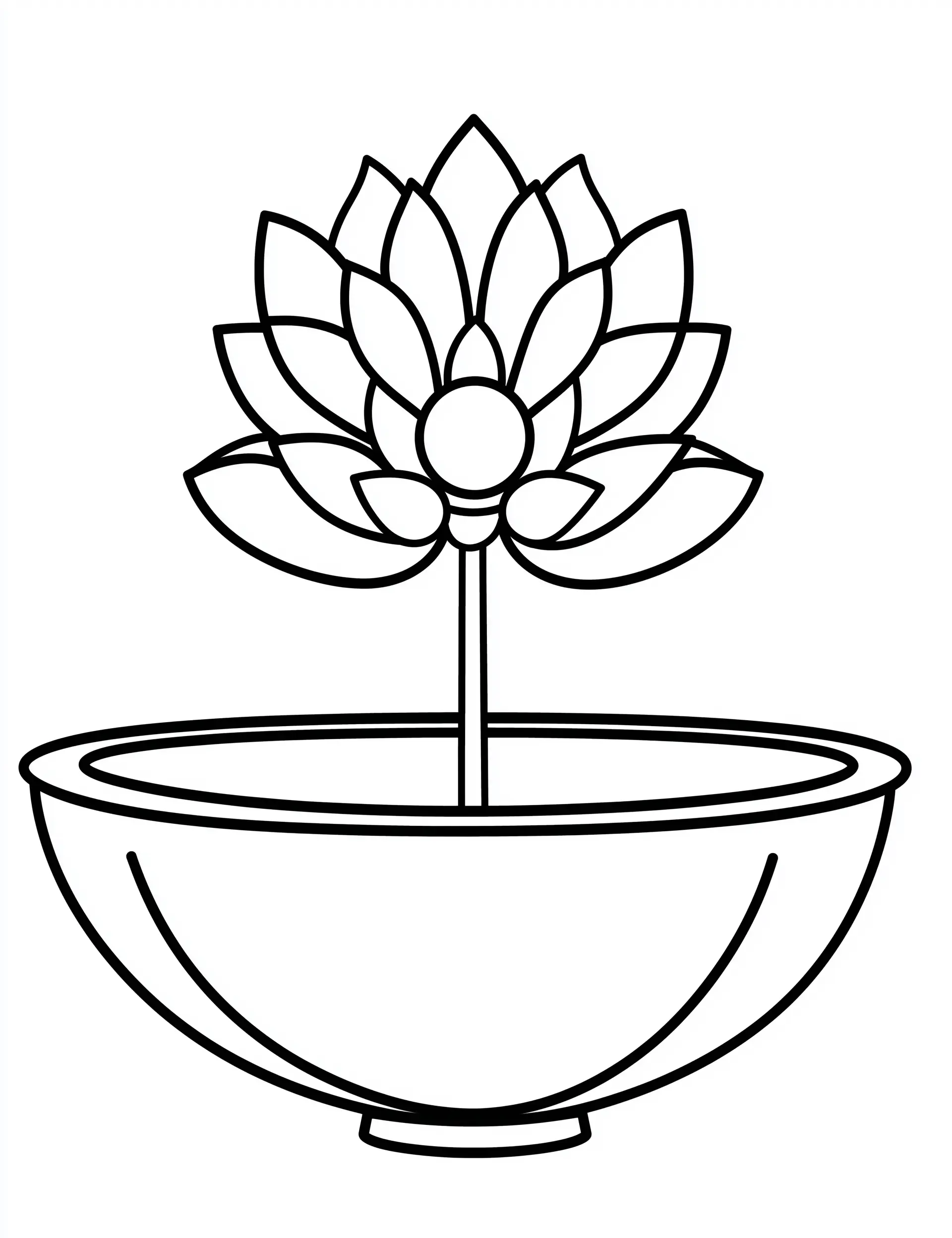 Tulip Flower in Bowl Coloring Page