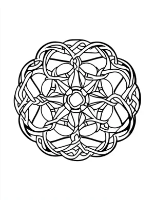 Twisting Celtic Knots with Interwoven Patterns Mandala Coloring Page by Mindset Flow