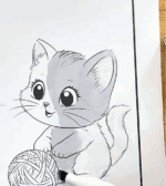 Two Playful Kittens with Yarn Printable Coloring Page How to Video