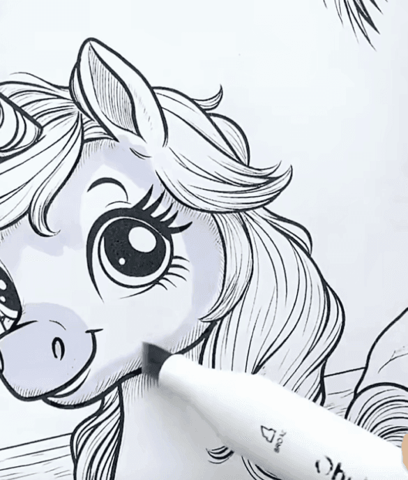 Unicorn Enjoying A Day At The Beach Unicorn Coloring Page-HowToVideo Unicorn Enjoying A Day At The Beach Unicorn Coloring Page-HowToVideo