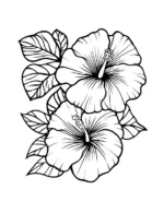 Unique Hibiscus Flowers In Bloom Flower Coloring Page By Mindset Flow