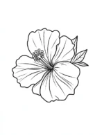 Unique Single Hibiscus Flower In Full Bloom Flower Coloring Page By Mindset Flow