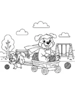 Valiant Superhero Dog Wagon Ride Coloring Page By Mindset Flow