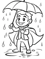 Vampire Character In a Tuxedo On Rain Coloring Page by Mindset Flow