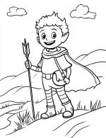 Vampire Hiking On a Hill Coloring Page by Mindset Flow