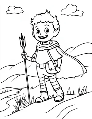 Vampire Hiking On a Hill Coloring Page by Mindset Flow