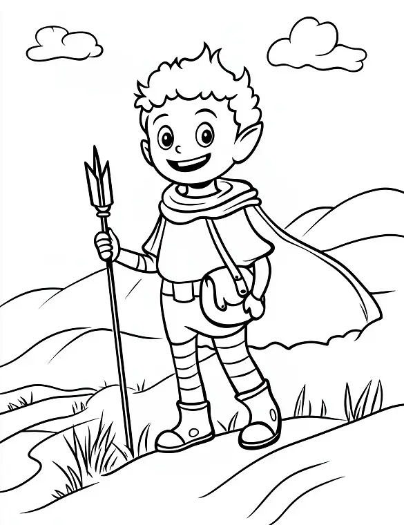 Vampire Hiking On a Hill Coloring Page by Mindset Flow