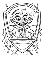 Vampire in Classic Suit with Cape Halloween Coloring Page by Mindset Flow