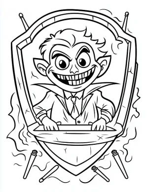 Vampire in Classic Suit with Cape Halloween Coloring Page by Mindset Flow