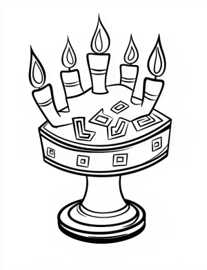 Vibrant Kinara Candle Stand Christmas Coloring Page by Mindset Flow