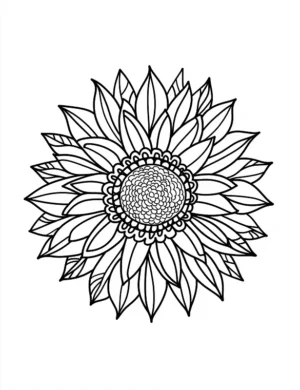 Vibrant Sunflower Starburst Flower Coloring Page By Mindset Flow