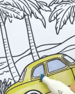 Vintage Car Driving By The Beach Printable Coloring Page How To Video