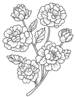 Vintage Rose Floral Pattern Printable Coloring Page