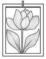Vintage Tulip Pattern for All Ages Printable Coloring Page