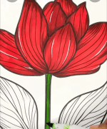 Vintage Tulip Pattern for All Ages Printable Coloring Page-HowToVideo