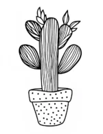 Whimsical Cactus in Spotted Flower Pot Coloring Page by Mindset Flow