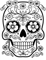 Whimsical Flower Eyed Sugar Skull Adult Coloring Page By Mindset Flow
