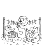 Whimsical Lion Hanging Tiny Socks Coloring Page By Mindset Flow