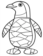 Whimsical Penguin Zentangle Outline Coloring Page by Mindset Flow
