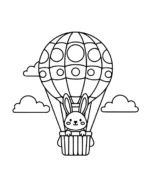 Whimsical Skybound Balloon Bunny Coloring Page By Mindset Flow