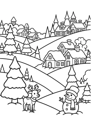 Whimsical Winter Wonderland Christmas Coloring Pages By Mindset Flow