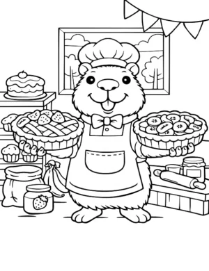 Wholesome Beaver Baker Coloring Page By Mindset Flow