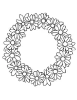 Wildflower Daisy Wreath Coloring Page