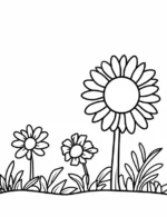 Wildflower Garden with Daisies Coloring Page