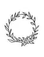 Wildflower Meadow Floral Wreath Printable Coloring Page