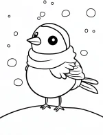 Winter Bird With Scarf Christmas Coloring Page By Mindset Flow