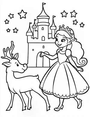 Winter Princess Castle Christmas Coloring Page Printable By Mindset Flow