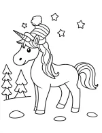 Winter Unicorn Christmas Coloring Page Free Printable Magical Forest Scene By Mindset Flow