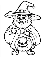 Witch Holding Pumpkin Halloween Coloring Page by Mindset Flow