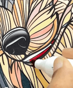 Wolf Head Mandala Adult Coloring Page-HowToVideo