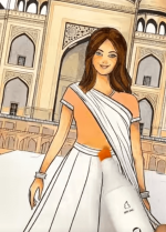 Woman at Taj Mahal India Adult Coloring Page How to Video