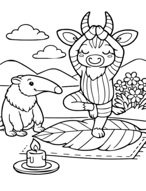 Zen Antelope Yoga Coloring Page By Mindset Flow