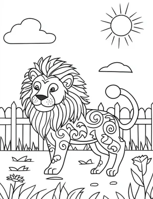 Zen Garden Mandala Lion Coloring Page by Mindset Flow