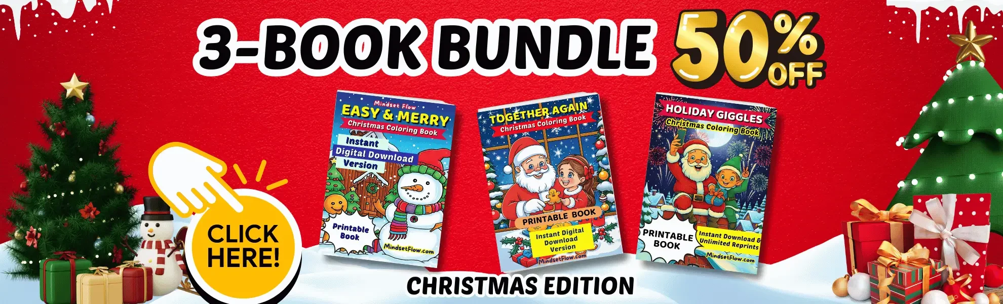 3 Christmas Coloring Book Bundle Half Off! Mindset Flow