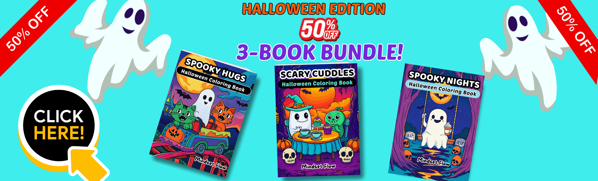 3 Halloween Coloring Book Bundle Half Off! Mindset Flow