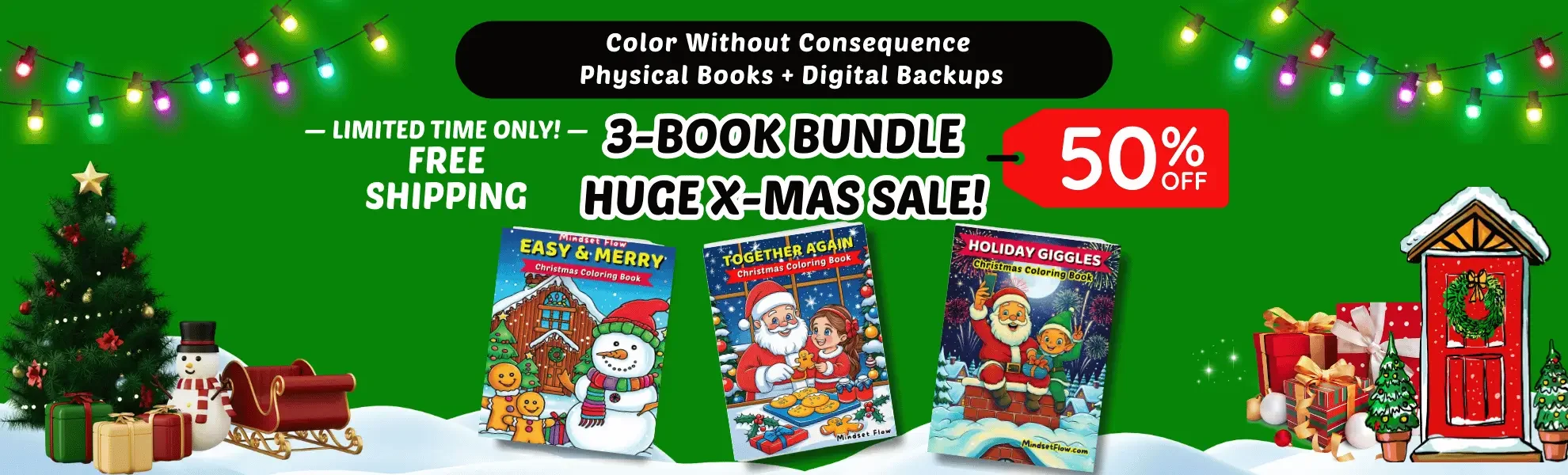 Physical Books Plus Digital Edition Backups Christmas 3-Book Bundle Sale Mindset Flow